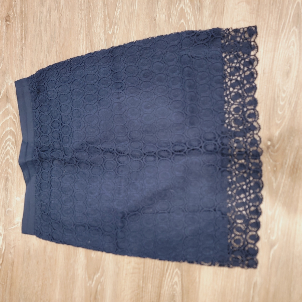 LOFT Elegant Navy Lace Skirt
